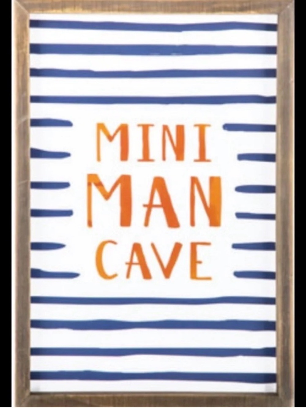 Hobby Lobby Mini Man Cave Sign - Orange & Navy Blue